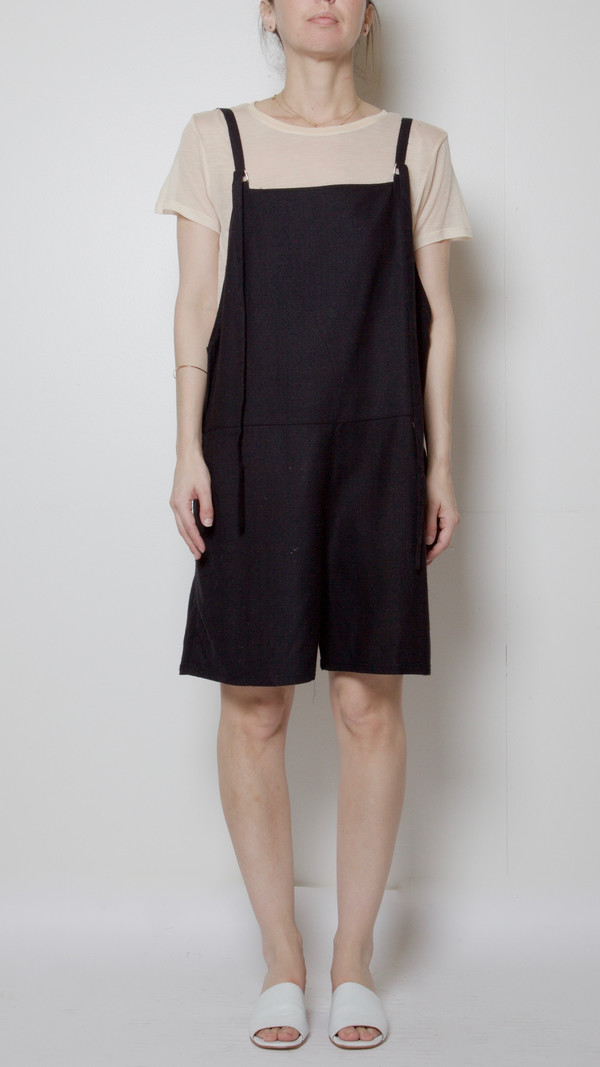 Baserange Short Strap Overalls in Black Baserange Short Strap Overalls in Black