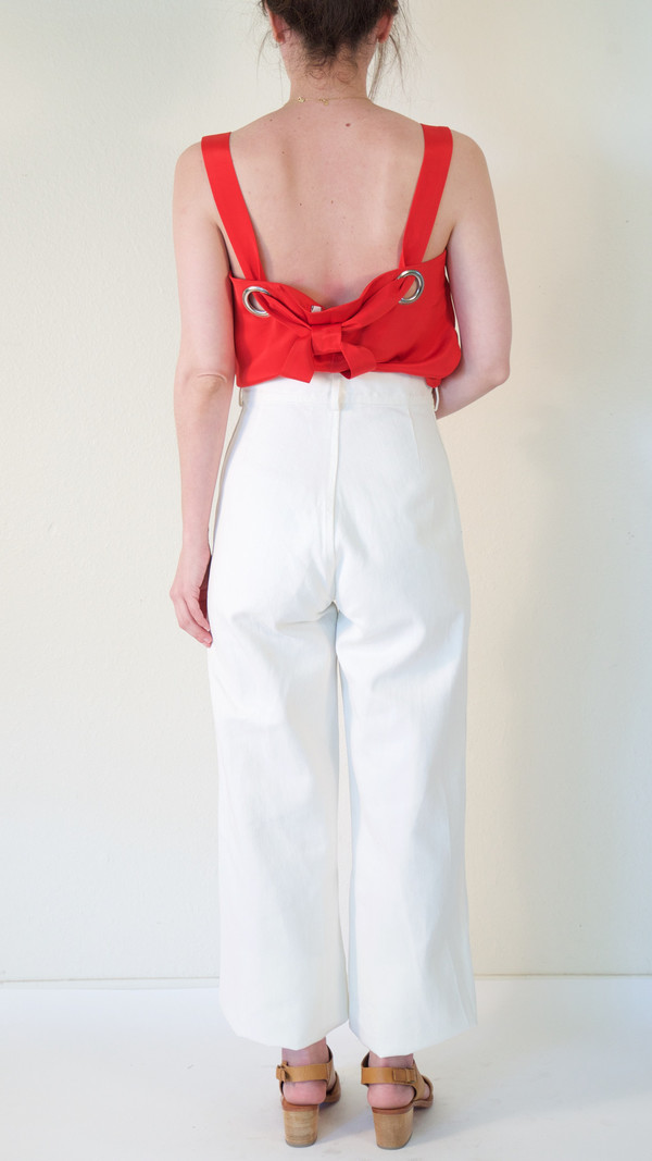 Caron Callahan Stewart Pant in White Denim Caron Callahan Stewart Pant in White Denim