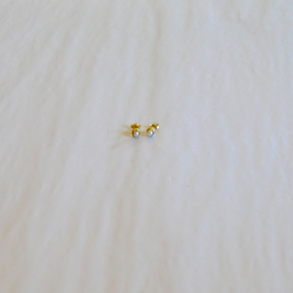 Grace Lee Petite Crown Bezel Pearl Earrings Grace Lee Petite Crown Bezel Pearl Earrings