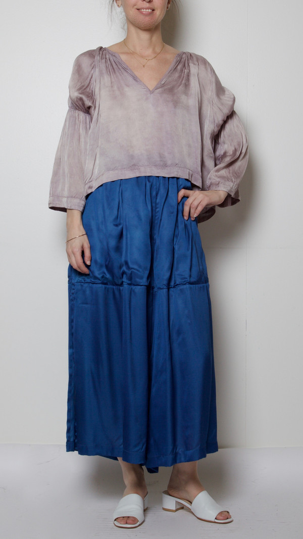Milena Silvano Satin Crop Top in Lilac Milena Silvano Satin Crop Top in Lilac