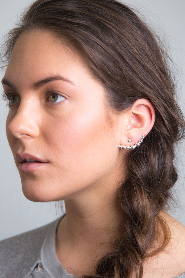Katrine Kristensen - Large Bullet Silver Earring Single Katrine Kristensen - Large Bullet Silver Earring Single