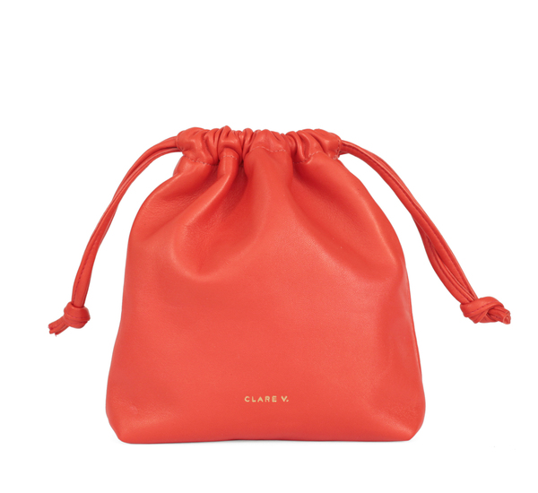 Poppy Nappa Drawstring Pouch by Clare V. Poppy Nappa Drawstring Pouch by Clare V.
