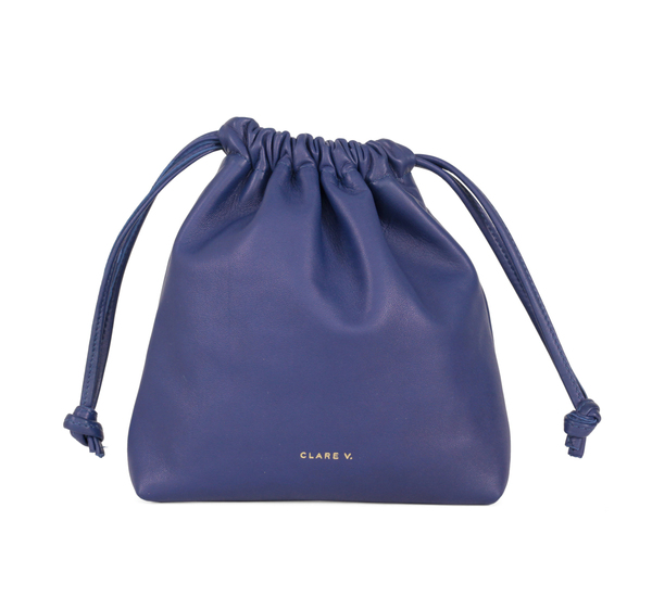 Cobalt Nappa Drawstring Pouch by Clare V. Cobalt Nappa Drawstring Pouch by Clare V.