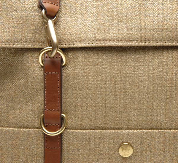 Oat Herringbone and Cuoio MS Backpack by Mismo Oat Herringbone and Cuoio MS Backpack by Mismo