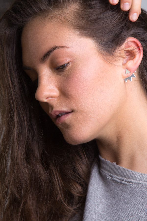 Katrine Kristensen - Sterling Silver Chainsaw Earring Single Katrine Kristensen - Sterling Silver Chainsaw Earring Single