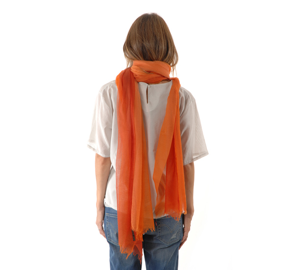 Ulla Shawl In Red Orange by Oyuna Ulla Shawl In Red Orange by Oyuna