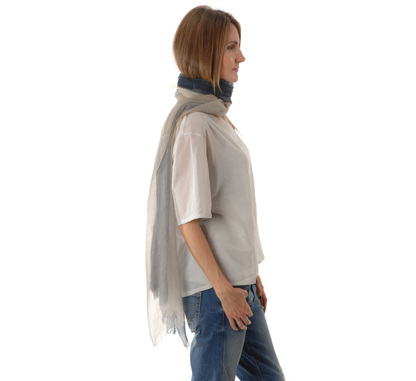 Oyuna Ulla Shawl In Indigo Taupe Oyuna Ulla Shawl In Indigo Taupe