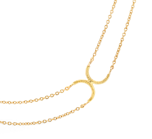 N3301 18K Double Side Crescent Necklace by Satomi Kawakita N3301 18K Double Side Crescent Necklace by Satomi Kawakita
