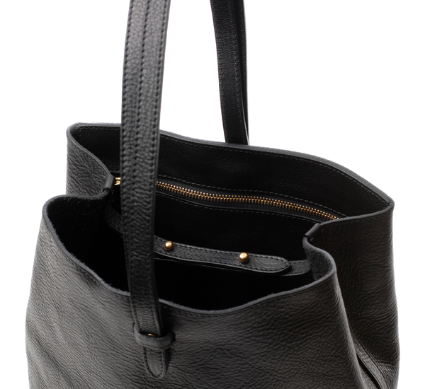 Black Leather Sling Backpack by Lotuff Leather Black Leather Sling Backpack by Lotuff Leather
