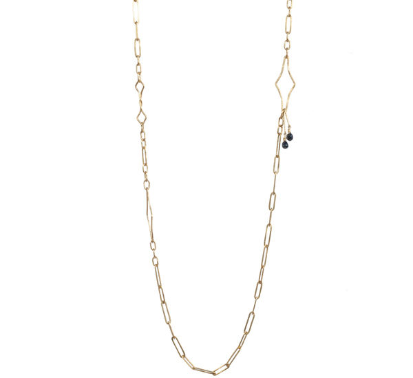 Rosanne Pugliese 22K Modern Link Chain With Black Diamond Rosanne Pugliese 22K Modern Link Chain With Black Diamond