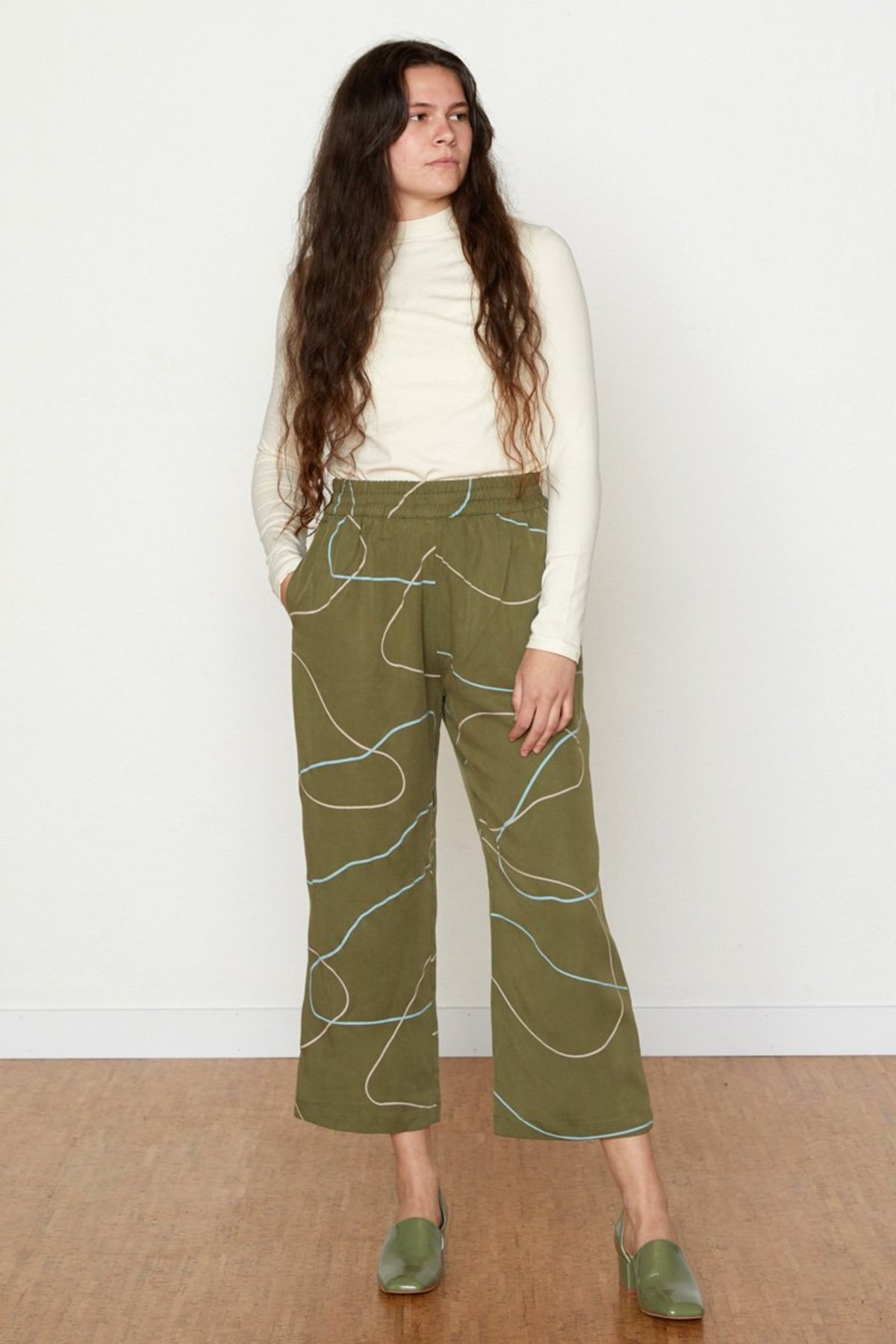 North Of West Stones Patricia Gathered Pant Avocado Garmentory