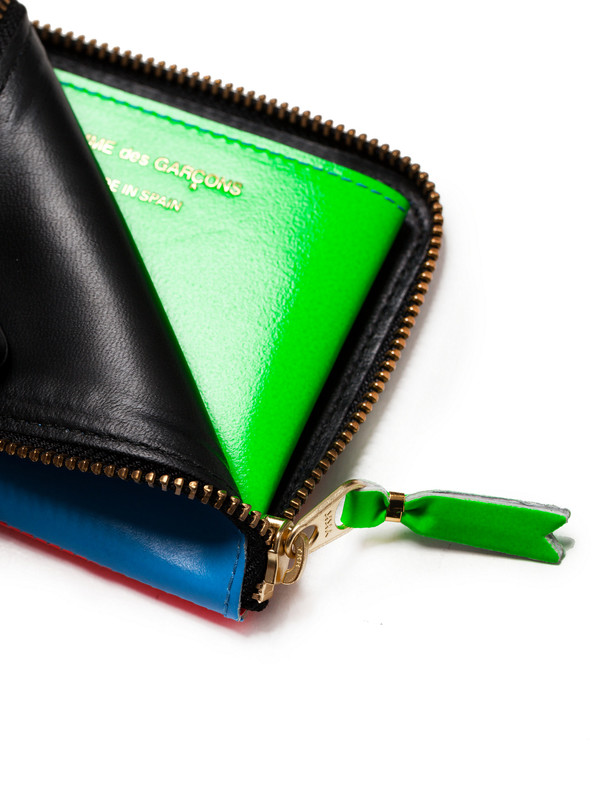 Comme des Garcons Super Fluo 3/4 Zip Wallet - Blue/Orange Comme des Garcons Super Fluo 3/4 Zip Wallet - Blue/Orange