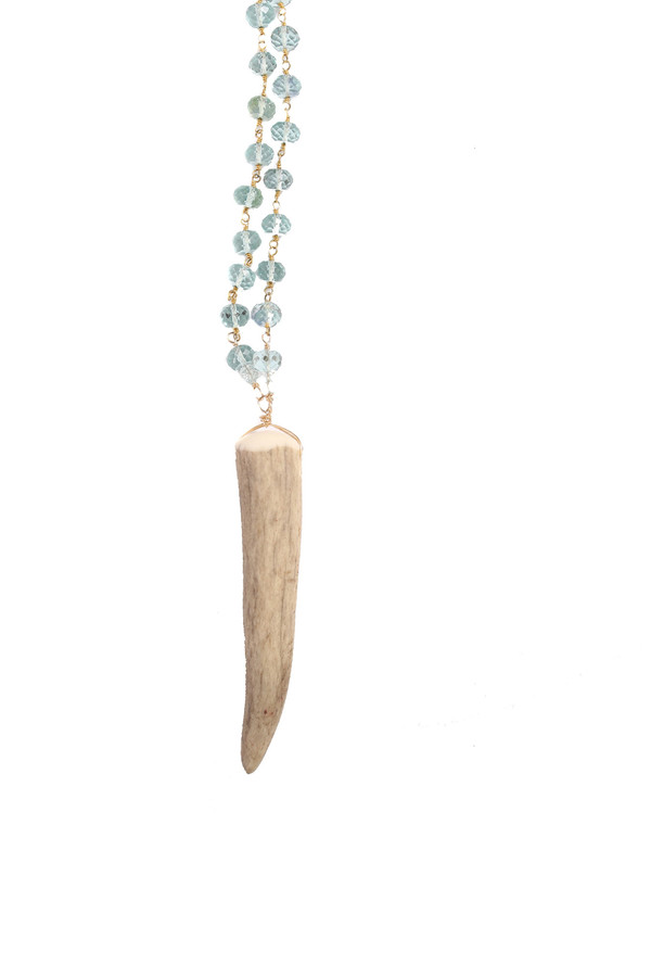 James and Jezebelle Aqua Marine and Antler Necklace James and Jezebelle Aqua Marine and Antler Necklace