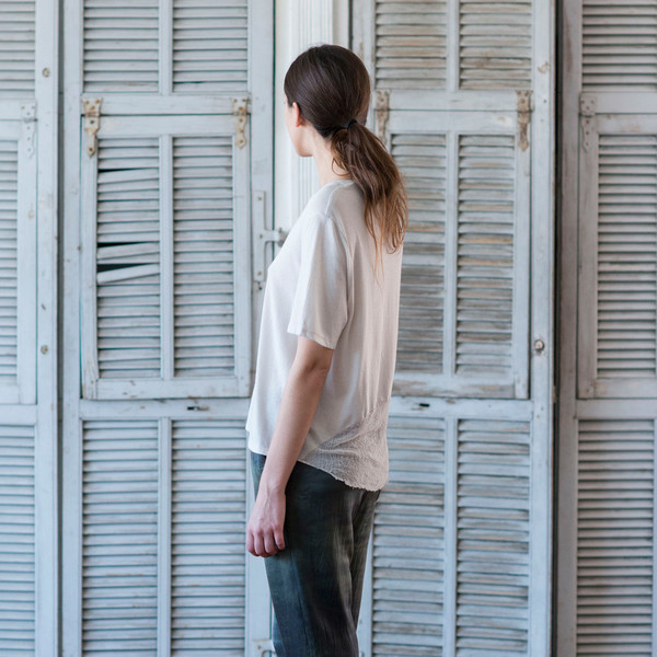 Raquel Allegra Boxy Tee Dirty White Raquel Allegra Boxy Tee Dirty White