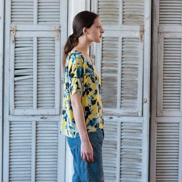 Raquel Allegra Floral Crop Tee Raquel Allegra Floral Crop Tee