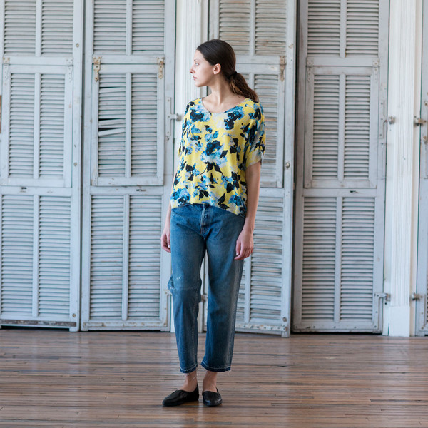 Raquel Allegra Floral Crop Tee Raquel Allegra Floral Crop Tee
