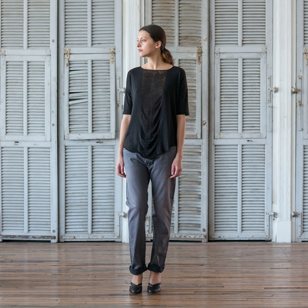 Raquel Allegra Signature Jersey Tee Black Raquel Allegra Signature Jersey Tee Black