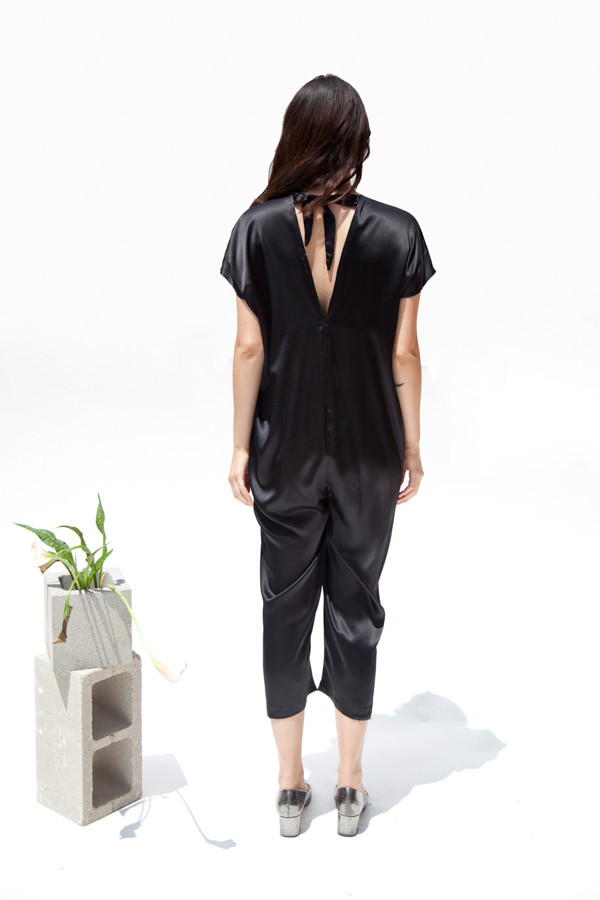 Miranda Bennett Everyday Jumpsuit, Silk Charmeuse in Black Miranda Bennett Everyday Jumpsuit, Silk Charmeuse in Black