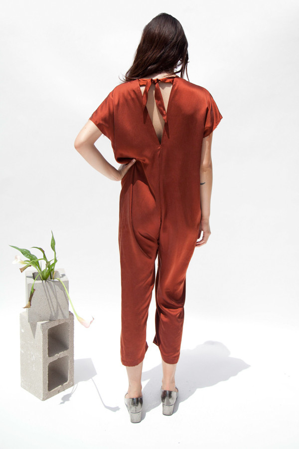 Miranda Bennett Everyday Jumpsuit, Silk Charmeuse in Claret Miranda Bennett Everyday Jumpsuit, Silk Charmeuse in Claret