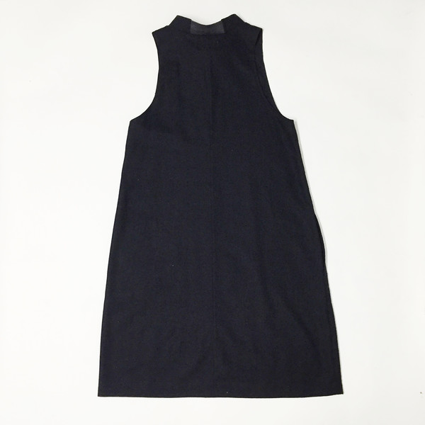 Laurs Kemp Black Raw Silk Mockneck Dress Laurs Kemp Black Raw Silk Mockneck Dress