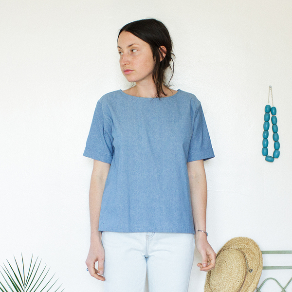 Me & Arrow Square Top - Lt. Indigo Chambray Me & Arrow Square Top - Lt. Indigo Chambray