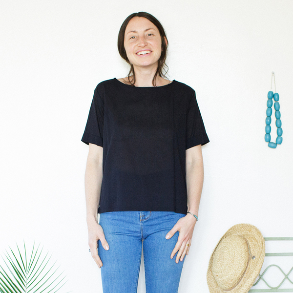Unknown Square Top<br>Lightweight Cotton Black Unknown Square Top<br>Lightweight Cotton Black