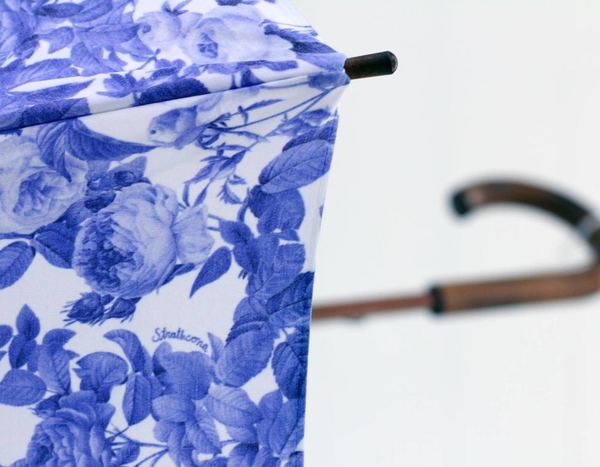 Strathcona Blue China Rose Handmade Umbrella Strathcona Blue China Rose Handmade Umbrella