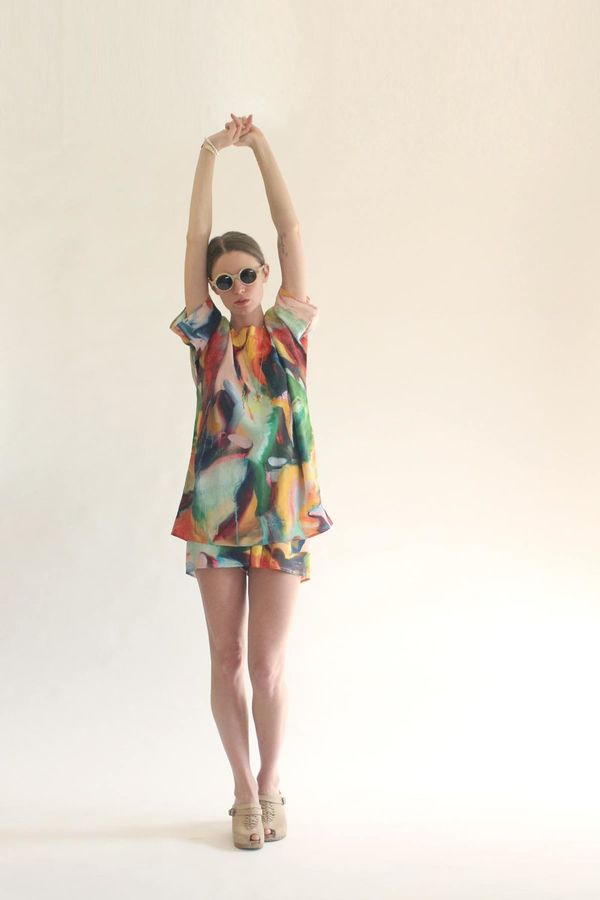 Strathcona Silk Shorts in Painted Gesture Strathcona Silk Shorts in Painted Gesture