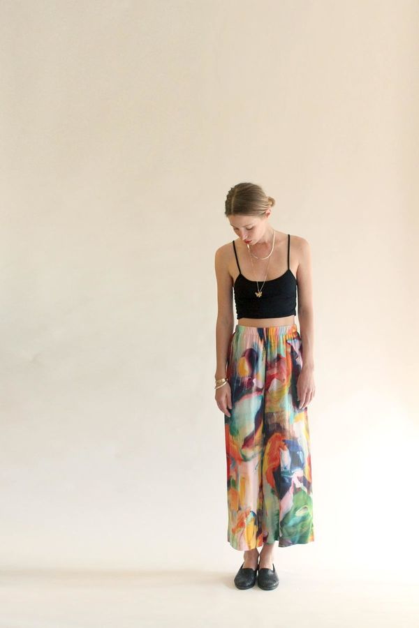 Strathcona Silk Culottes in Painted Gesture Strathcona Silk Culottes in Painted Gesture
