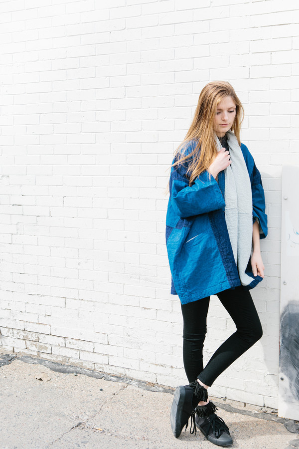 Atelier Delphine Haori Coat / Indigo Patchworked Atelier Delphine Haori Coat / Indigo Patchworked