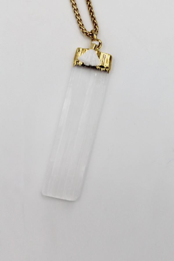 Sheila B Selenite Tassel Pendant Necklace Sheila B Selenite Tassel Pendant Necklace