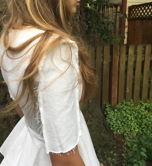 Alexa Stark white denim peplum tee Alexa Stark white denim peplum tee