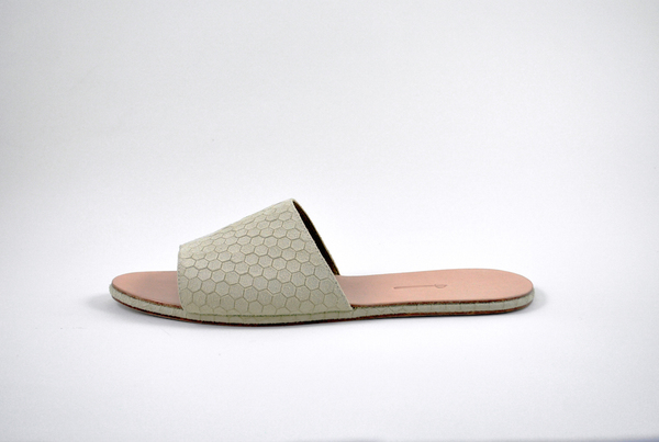 The Palatines Caelum slide sandal - beige hex leather The Palatines Caelum slide sandal - beige hex leather