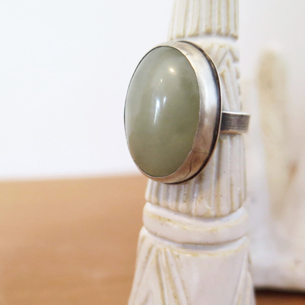 Prehnite oval ring Prehnite oval ring