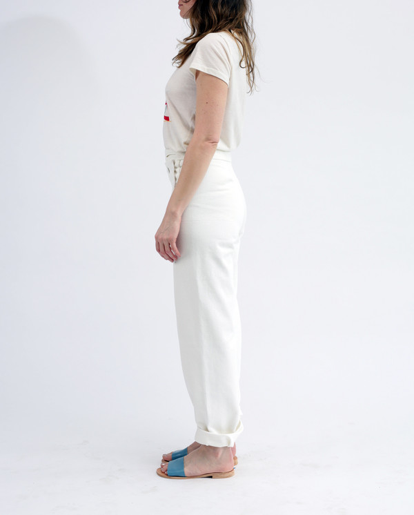 Tencel linen Daniel sailor pants, white denim Tencel linen Daniel sailor pants, white denim