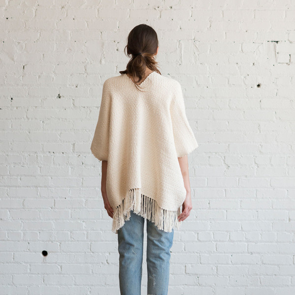 Apiece Apart V-Neck Fringe Poncho Apiece Apart V-Neck Fringe Poncho