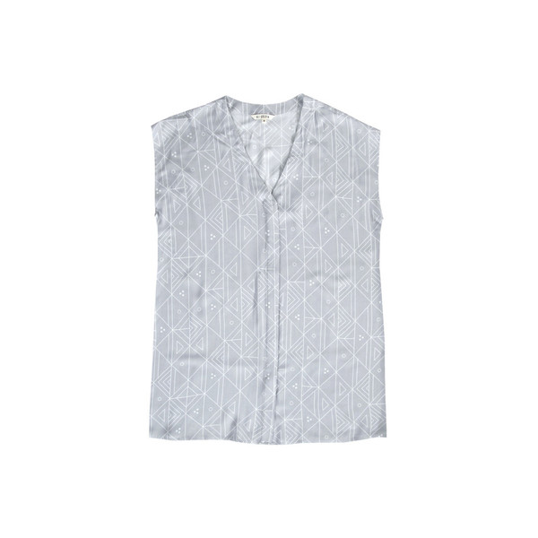 Ali Golden Button-Down Shirt in Grey Print Ali Golden Button-Down Shirt in Grey Print
