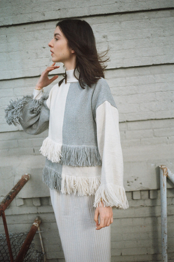 Voz Fringe Top Colorblock Voz Fringe Top Colorblock