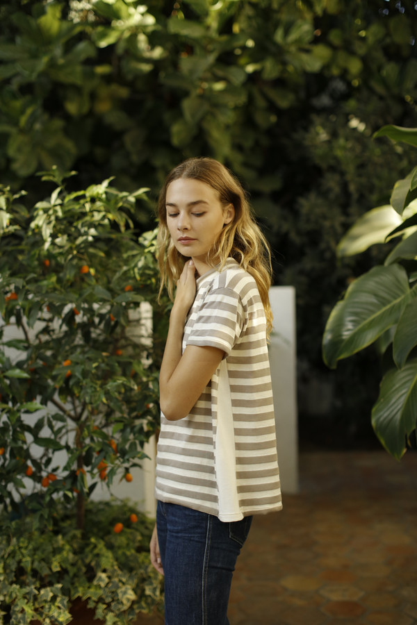 Calder Blake Helen Tee in Earthworks Stripe Calder Blake Helen Tee in Earthworks Stripe