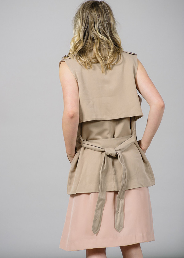 Ganni Brown Trench Detail Waistcoat Ganni Brown Trench Detail Waistcoat