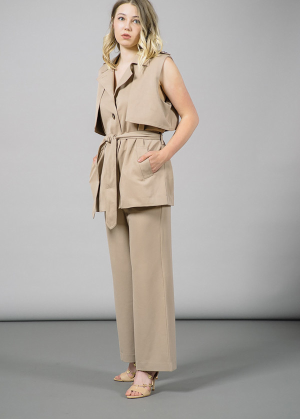 Ganni Brown Trench Detail Waistcoat Ganni Brown Trench Detail Waistcoat