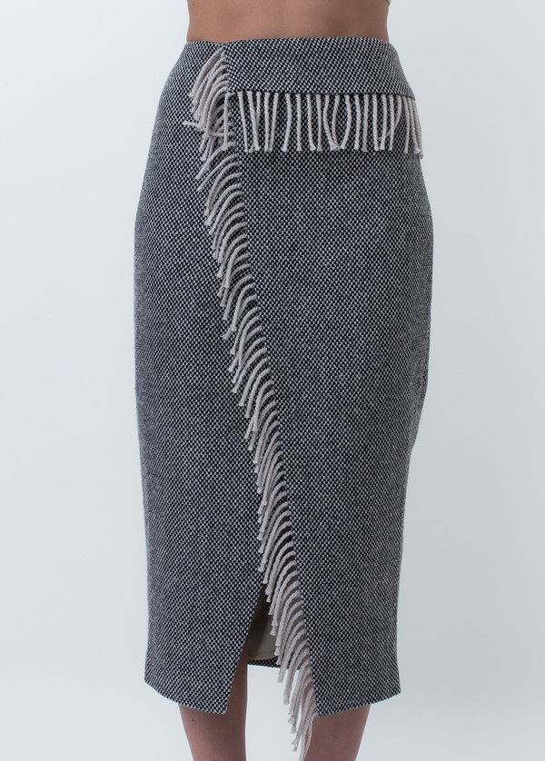 Nanushka Lake Fringe Wrap Pencil Skirt Nanushka Lake Fringe Wrap Pencil Skirt