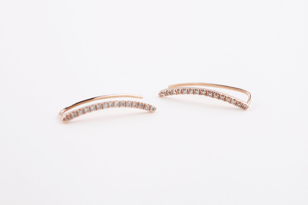 Pave Thin Staple Earrings Pave Thin Staple Earrings
