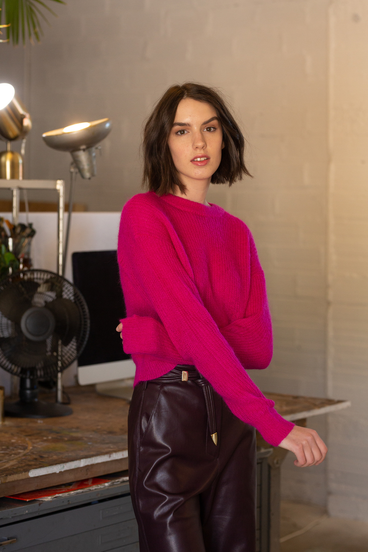 Veronica Beard Melinda Crew Neck - pink 