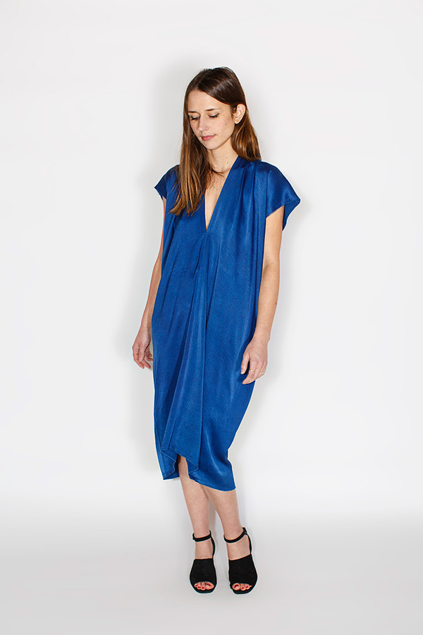 Miranda Bennett Everyday Dress, Silk Charmeuse in Indigo Miranda Bennett Everyday Dress, Silk Charmeuse in Indigo