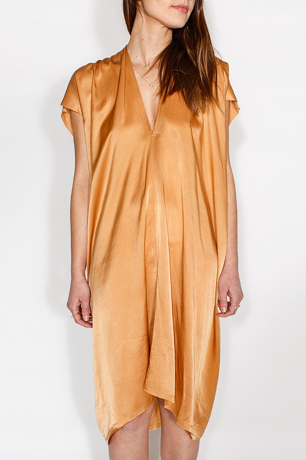 Miranda Bennett Everyday Dress, Silk Charmeuse in Sand Miranda Bennett Everyday Dress, Silk Charmeuse in Sand