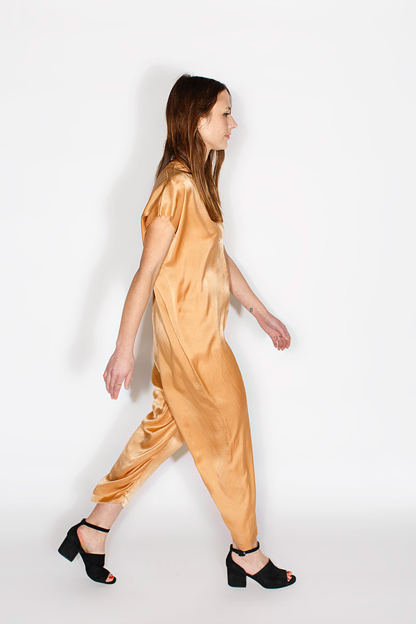 Miranda Bennett Everyday Jumpsuit, Silk Charmeuse in Sand Miranda Bennett Everyday Jumpsuit, Silk Charmeuse in Sand