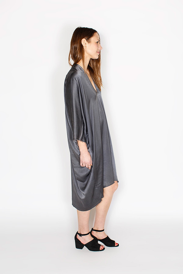 Miranda Bennett Muse Dress, Silk Charmeuse in Slate Miranda Bennett Muse Dress, Silk Charmeuse in Slate