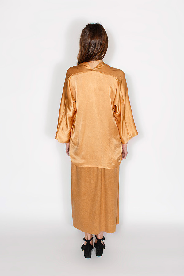 Miranda Bennett Muse Top, Silk Charmeuse in Sand Miranda Bennett Muse Top, Silk Charmeuse in Sand