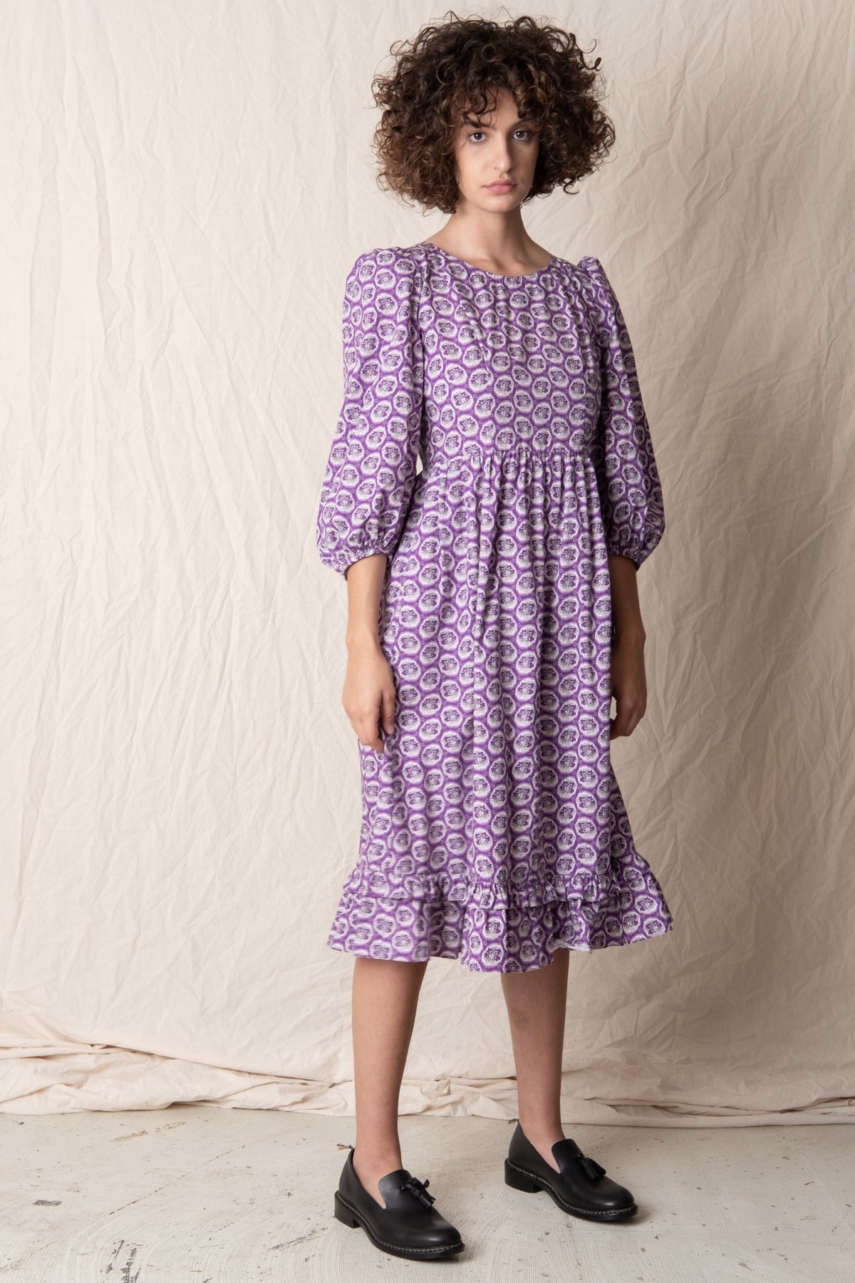 purple peasant dress